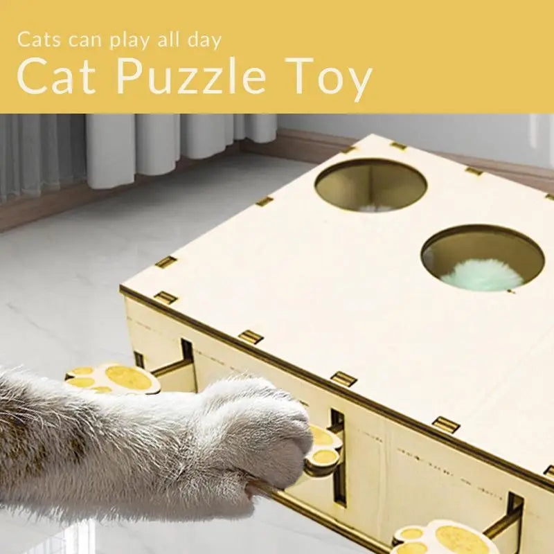Interactive Cat Toy Wood Whack Mole