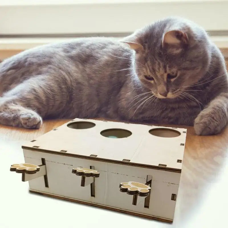 Interactive Cat Toy Wood Whack Mole