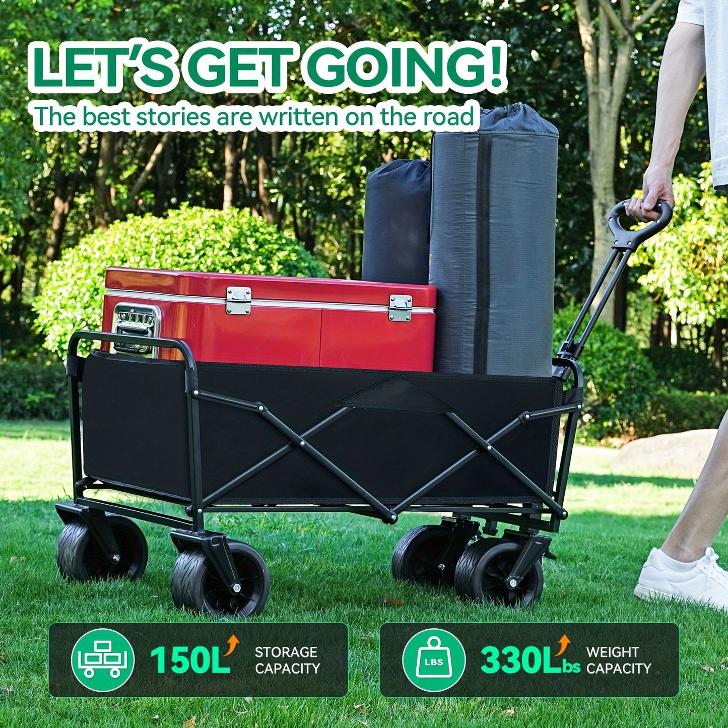 1pc, Foldable Travel Trolley - 450LBS Large Capacity