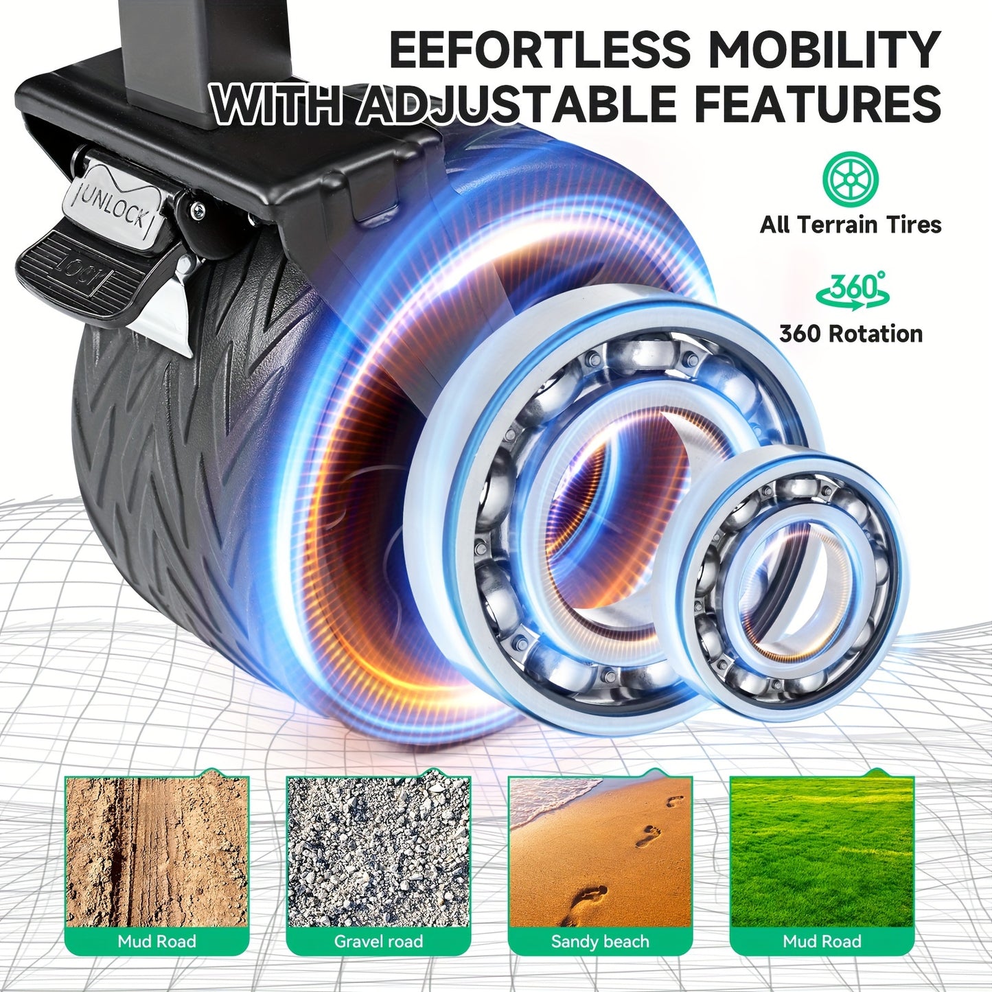 1pc, Foldable Travel Trolley - 450LBS Large Capacity