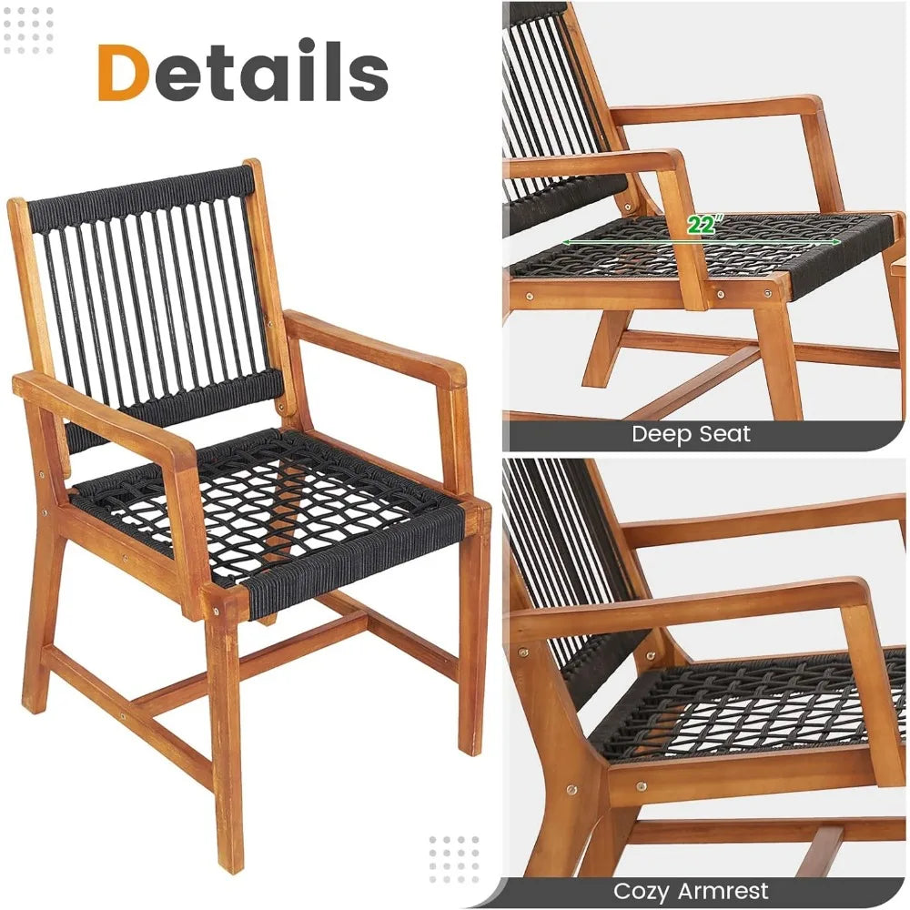 3Pieces Wood Outdoor Furniture Set