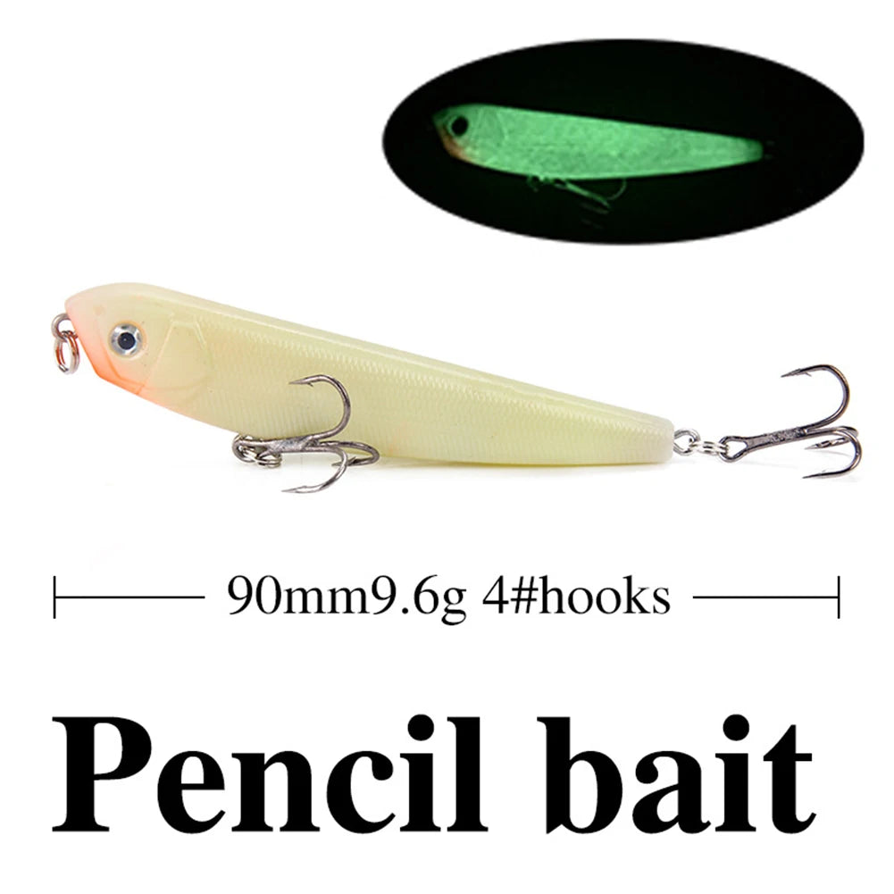 5 Pcs/Set Fishing Lures Bass Fishing Trout Fake Fish with Lure Box Luminous Crankbait Minnow Bait VIB Wobbler for Night Fishing