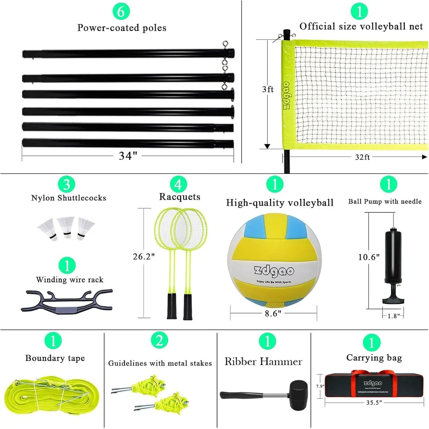 Set - Professional Volleyball Net