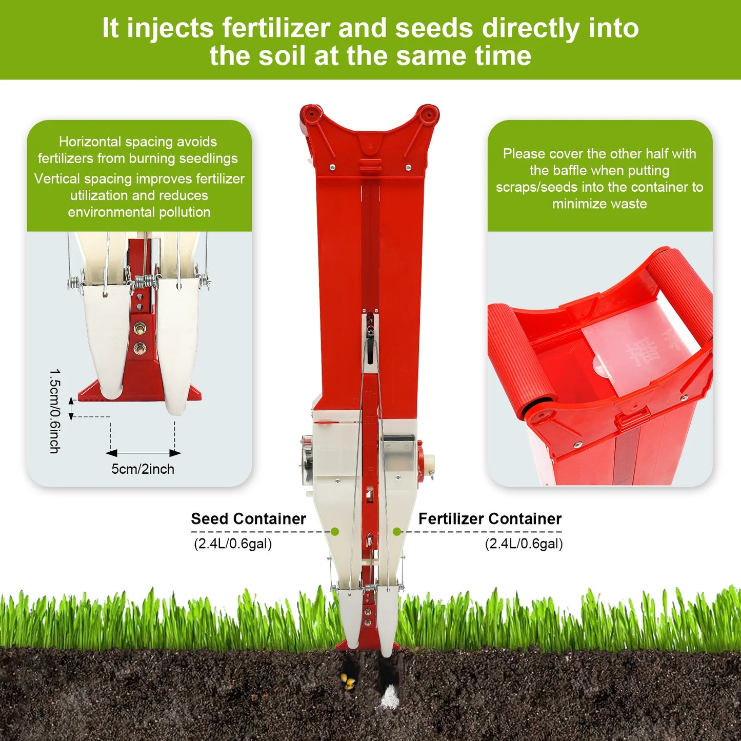 Manual Hand-held Fertilizer Applicator - Fertilizer Planter