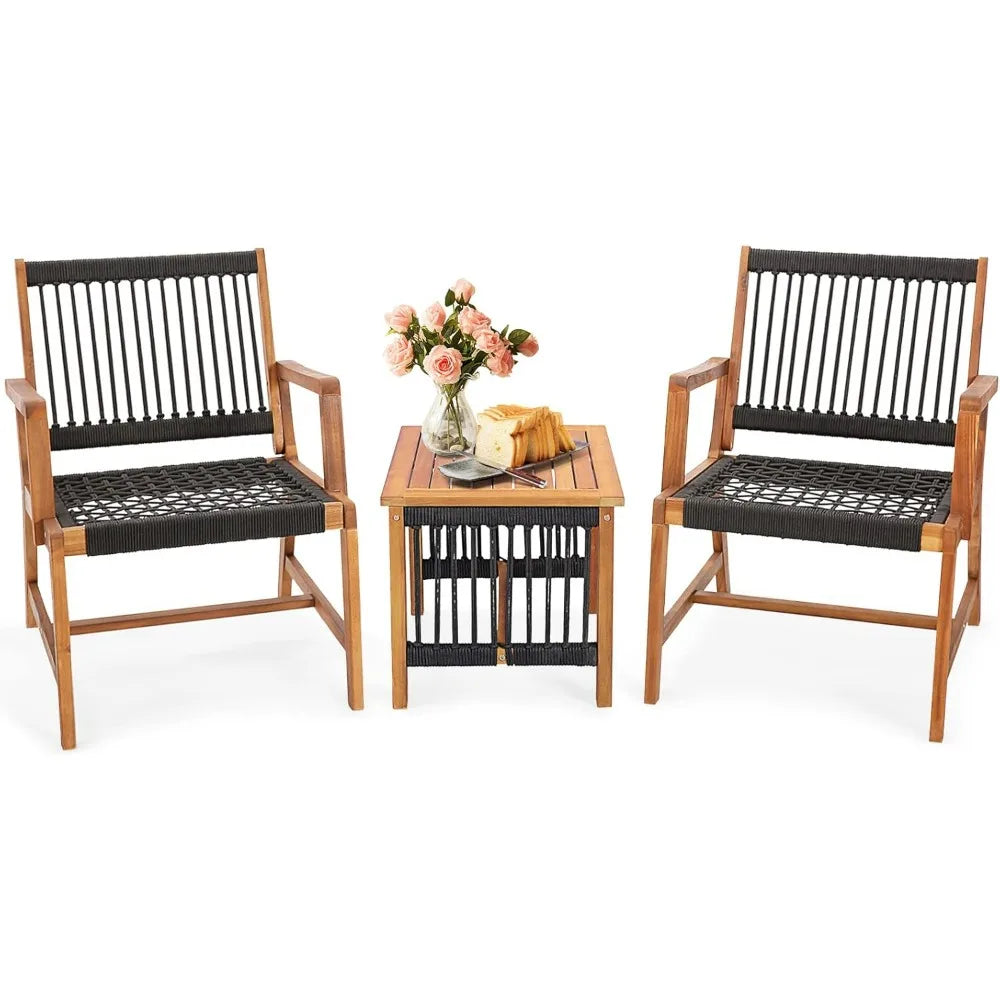 3Pieces Wood Outdoor Furniture Set