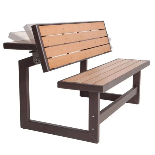 Modern Convertible Products Brown Wood Grain Patio Benches