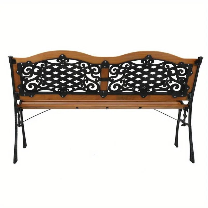 50" Patio Porch Garden Bench Cast Iron Outdoor Chair Love Seats Park Benches