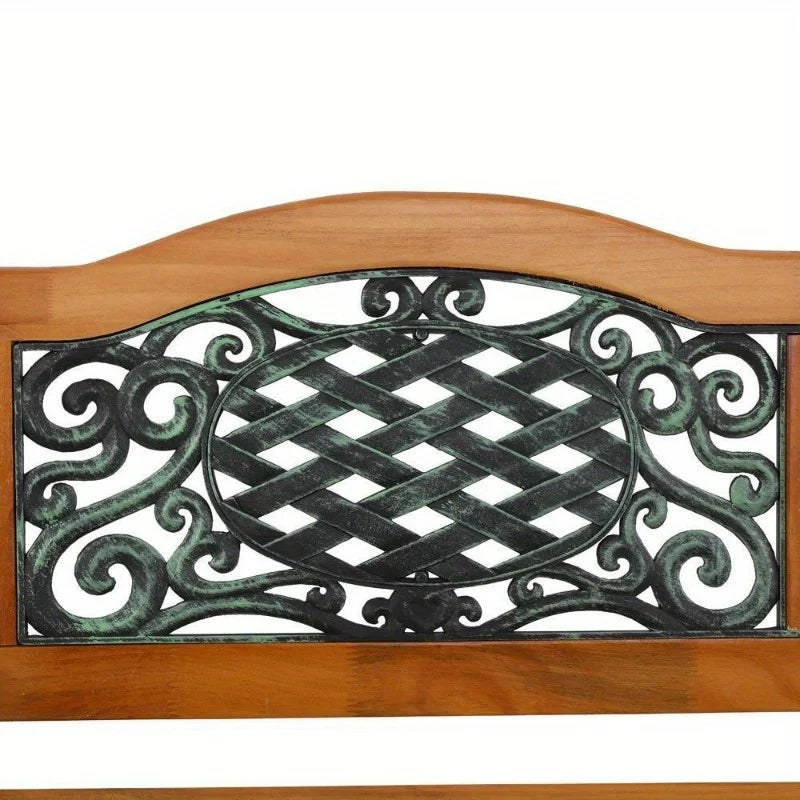 50" Patio Porch Garden Bench Cast Iron Outdoor Chair Love Seats Park Benches