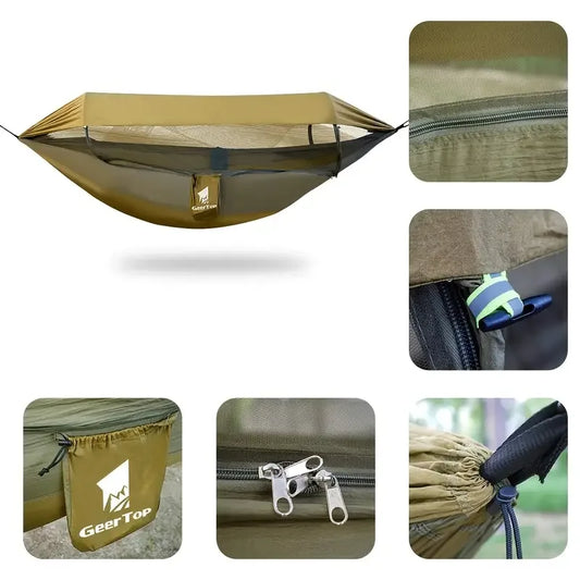 GEERTOP 3 In 1 Outdoor Hammock With Mosquito Net