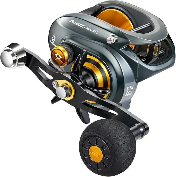 Alijoz 400 Baitcaster Fishing Reel 38Lbs Max Drag Aluminum Alloy Frame Reel Available in 8.1:1 Gear Ratio