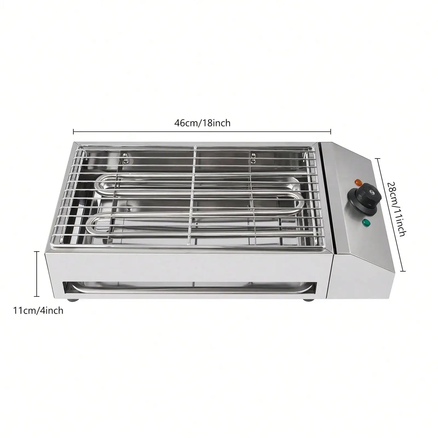 Family Smokeless Grill 1800W 110V Stainless Steel Electric