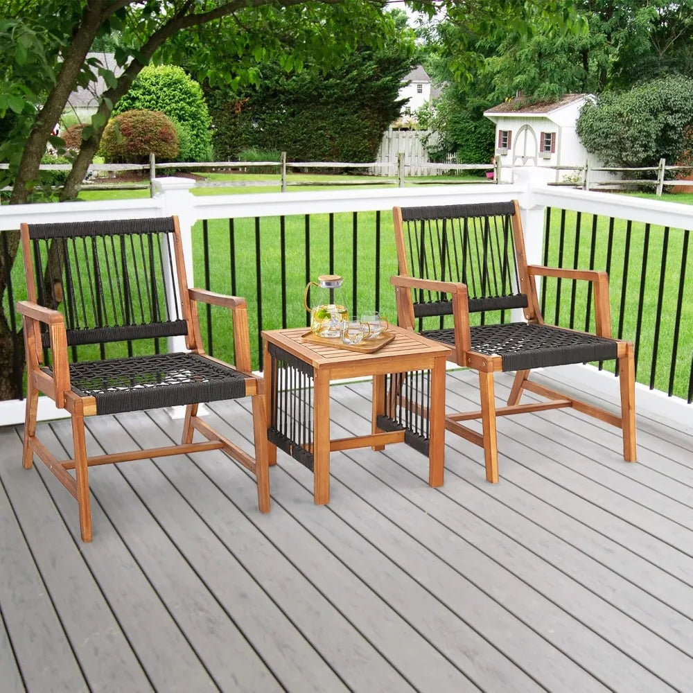 3Pieces Wood Outdoor Furniture Set