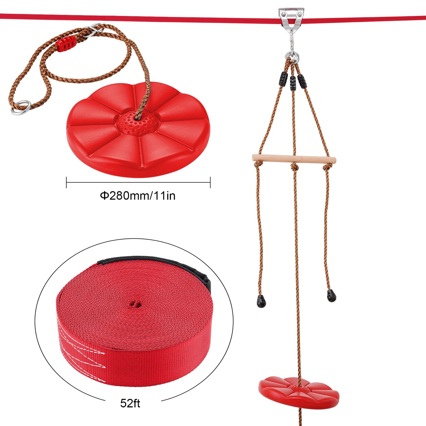 VEVOR Zipline Kit for Kids and Adult 52 ft