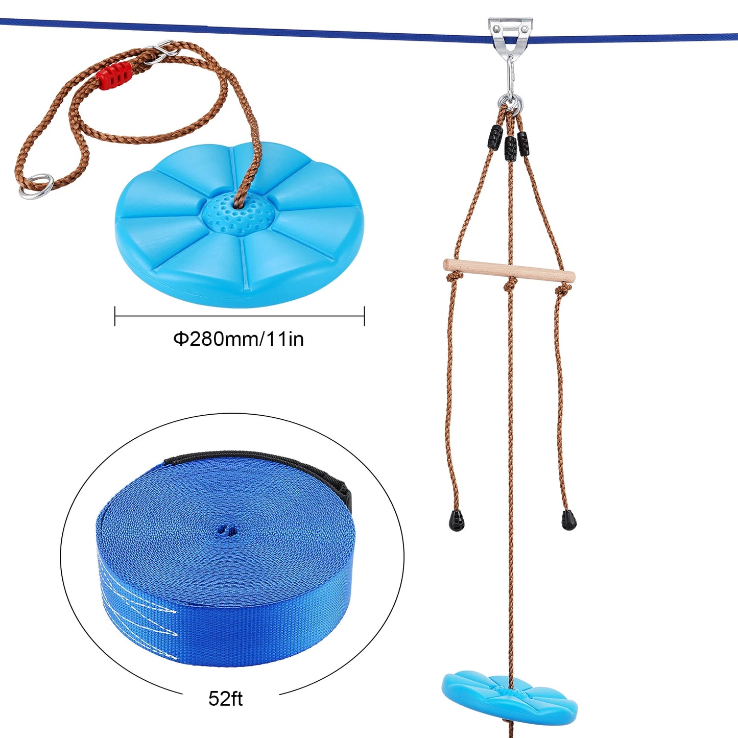 VEVOR Zipline Kit for Kids and Adult 52 ft