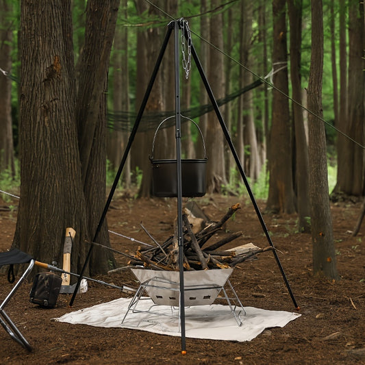 Aluminum Alloy Campfire Tripod, Pot Rack, Adjustable to Three Heights